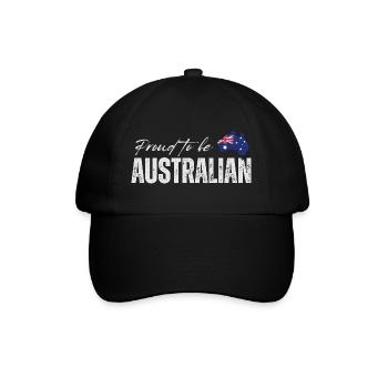 Stolzer Australier, australischer Patriot - Baseballkappe - Schwarz/Schwarz - Vorne
