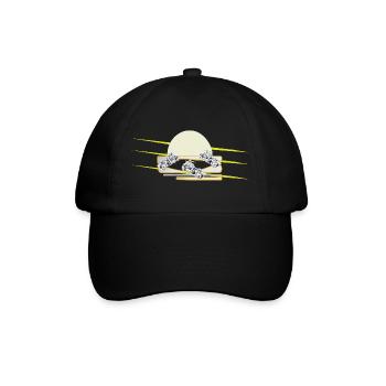 Biker Motorrad Chopper  - Baseballkappe - Schwarz/Schwarz - Vorne