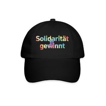 Solidarität gewinnt Statement Pride Fans LGBTQ - Baseballkappe - Schwarz/Schwarz - Vorne