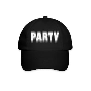 Party– Minimalistisches Typografie Statement - Baseballkappe - Schwarz/Schwarz - Vorne