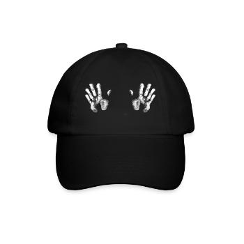 Handabdruck Hände Busen Boobs - Baseballkappe - Schwarz/Schwarz - Vorne