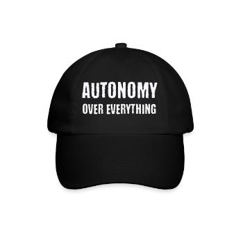 Autonomie über alles Neurodivergente PDA-Geschenk - Baseballkappe - Schwarz/Schwarz - Vorne