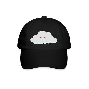 Schlaf Wolke mit Wimpern - Baseballkappe - Schwarz/Schwarz - Vorne