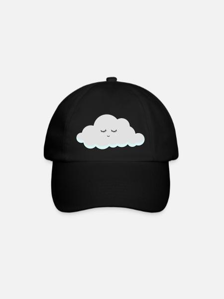Schlaf Wolke mit Wimpern - Baseballkappe - Schwarz/Schwarz