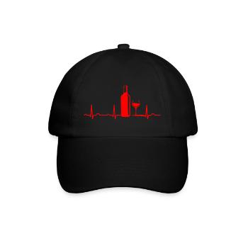 ECG HEARTLINE WINE / WINE BOTTLE / WEINGLAS Red - Baseball Cap - black/black - Front
