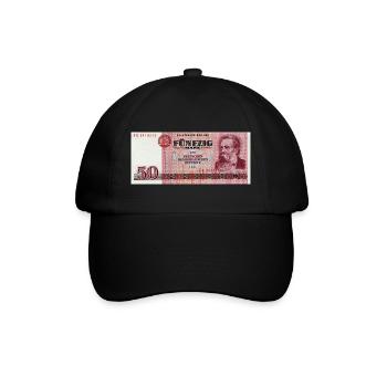 50 Markschein der DDR - Baseballkappe - Schwarz/Schwarz - Vorne