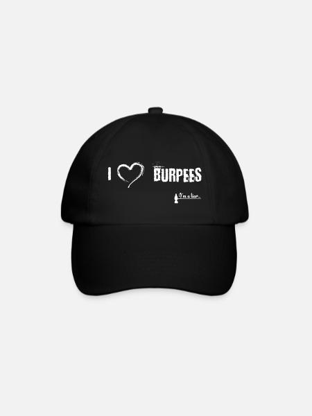 Ich liebe Burpees - Baseballkappe - Schwarz/Schwarz