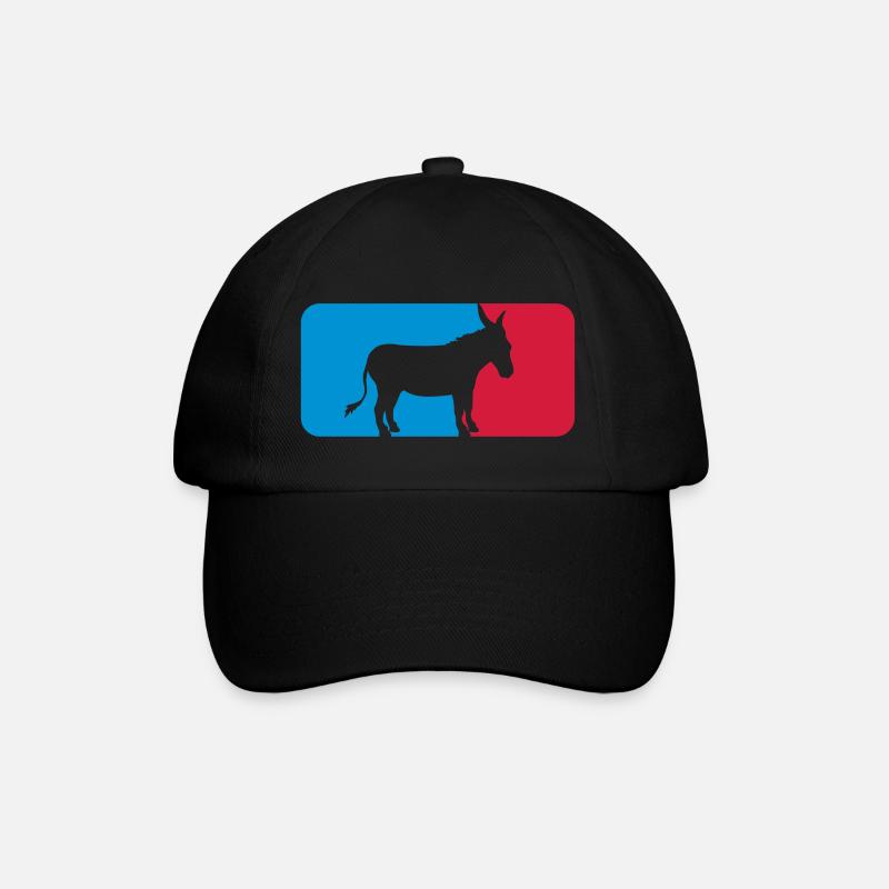 button sport logo cool esel pferd pony klein packe - Baseballkappe - Schwarz/Schwarz