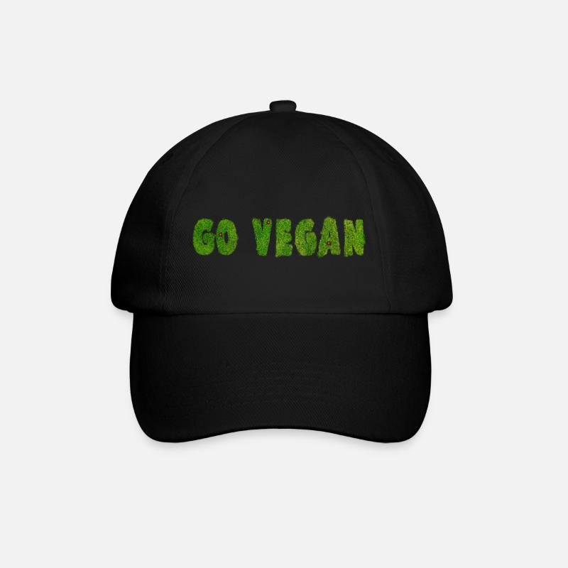 Go Vegan - Statement - Baseball Cap - black/black