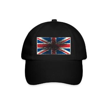 union jack flagge großbritannien ausgewaschen i - Baseballkappe - Schwarz/Schwarz - Vorne
