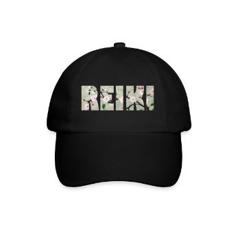 reiki schriftzug e 89 - Baseballkappe - Schwarz/Schwarz - Vorne