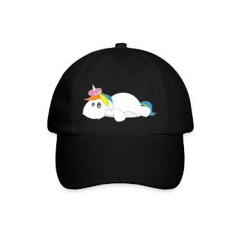 Einhorn Donut Kringel Unicorn Geschenk lustig - Baseballkappe - Schwarz/Schwarz - Vorne