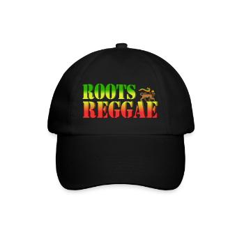 Roots Reggae Lion - Baseballkappe - Schwarz/Schwarz - Vorne