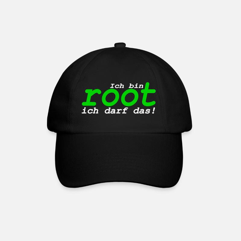 Ich bin root ich darf das - Baseballkappe - Schwarz/Schwarz