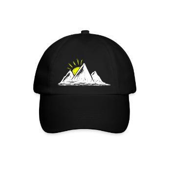 Berg Sonne - Baseballkappe - Schwarz/Schwarz - Vorne