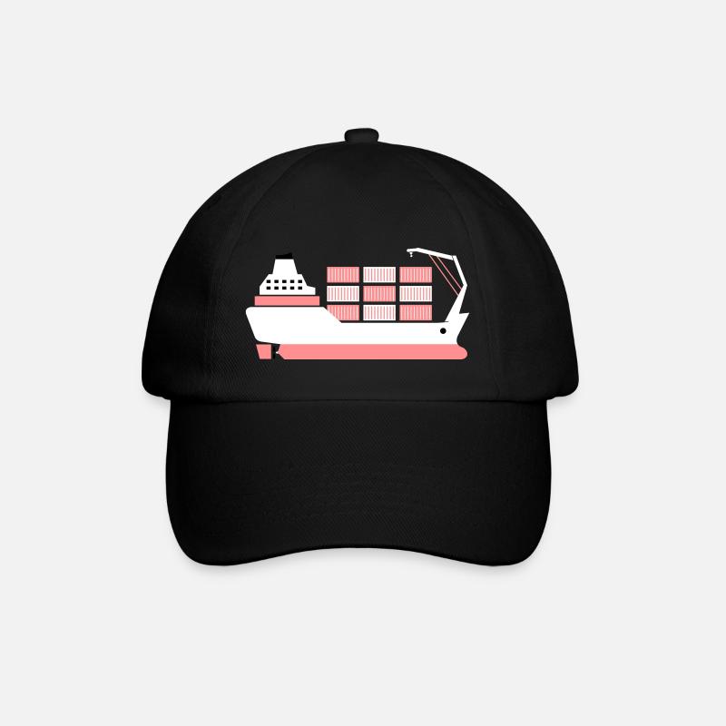 containerschiff pink - Baseballkappe - Schwarz/Schwarz