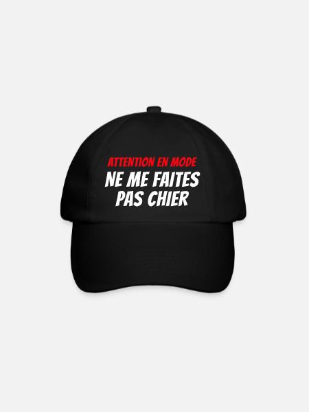 attention en mode ne me faites pas chier - Casquette classique - noir/noir