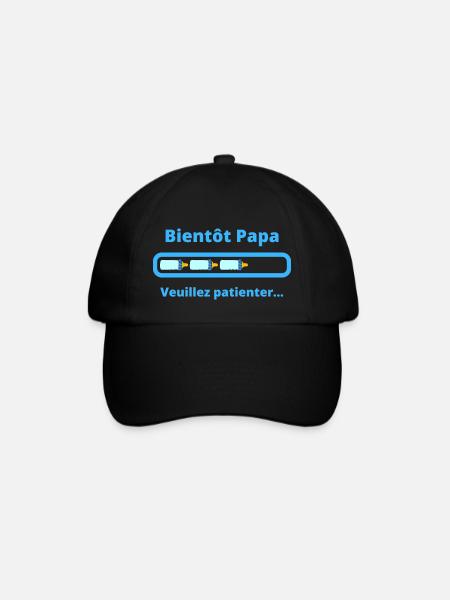 Bientôt Papa veuillez patienter - futur Papa - Casquette classique - noir/noir