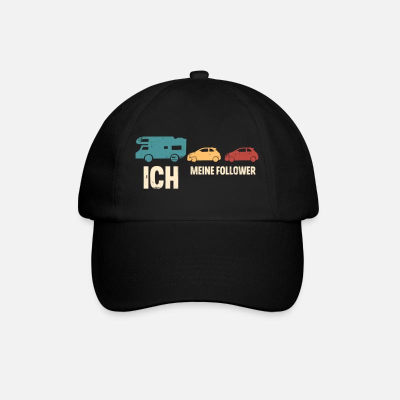Camping Camper Wohnmobil - Baseballkappe - Schwarz/Schwarz