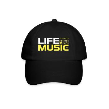 Life Sounds Better With Music - Baseball Cap - black/black - Front