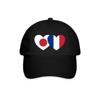 Japon France Flag Coeur - Casquette classique - noir/noir - Devant