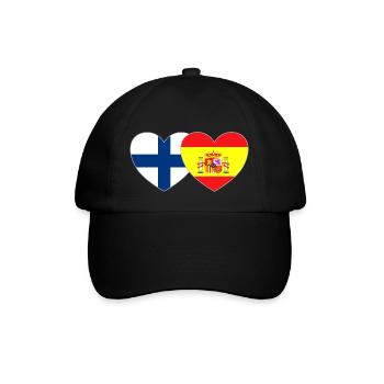Finlande Espagne Drapeau Coeur - Casquette classique - noir/noir - Devant
