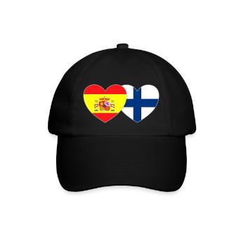 Espagne Finlande Flag Coeur - Casquette classique - noir/noir - Devant
