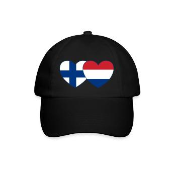 Finland Holland Flag Heart - Baseball Cap - black/black - Front