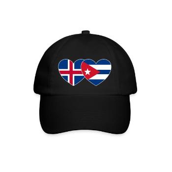 Iceland Cuba Flag Heart - Baseball Cap - black/black - Front