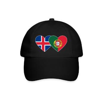 Iceland Portugal Flag Heart - Baseball Cap - black/black - Front