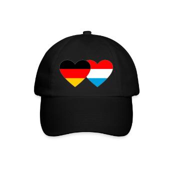 Allemagne Luxembourg Drapeau Coeur - Casquette classique - noir/noir - Devant