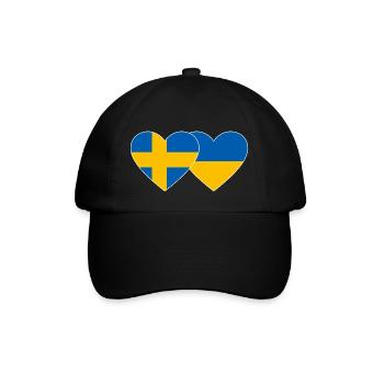 Suède Ukraine Flag Heart - Casquette classique - noir/noir - Devant
