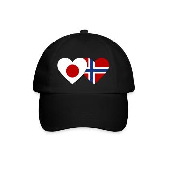 Japon Norvège Flag Coeur - Casquette classique - noir/noir - Devant