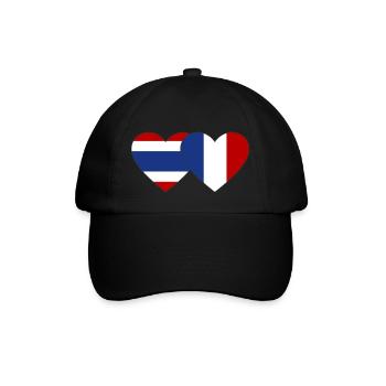 Thailand France Flag Heart - Baseball Cap - black/black - Front