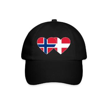 Norvège Danemark Flag Heart - Casquette classique - noir/noir - Devant