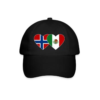 Norway Mexico Flag Heart - Baseball Cap - black/black - Front