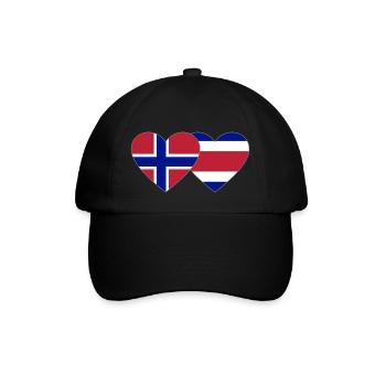 Norway Costa Rica Flag Heart - Baseball Cap - black/black - Front