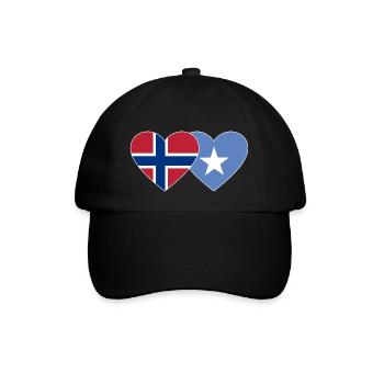 Norway Somalia Flag Heart - Baseball Cap - black/black - Front