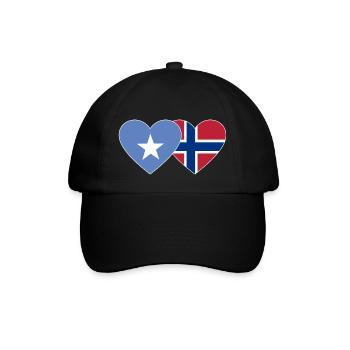 Somalia Norway Flag Heart - Baseball Cap - black/black - Front