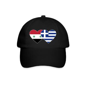 Syria Greece Flag Heart - Baseball Cap - black/black - Front