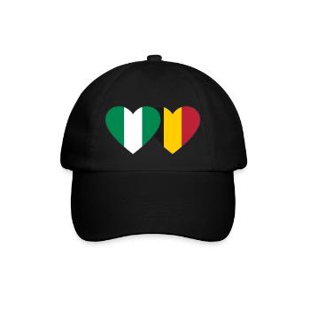 Nigeria Belgium Flag Heart - Baseball Cap - black/black - Front