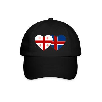 Georgia Iceland Flag Heart - Baseball Cap - black/black - Front