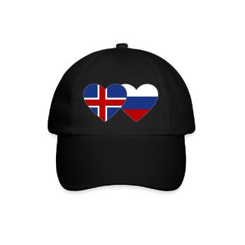 Iceland Russia Flag Heart - Baseball Cap - black/black - Front
