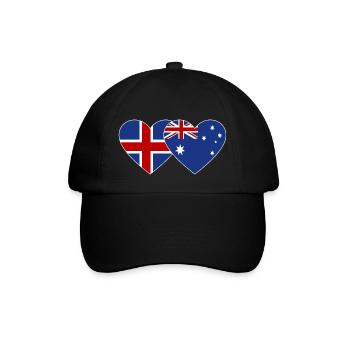 Iceland Australia Flag Heart - Baseball Cap - black/black - Front
