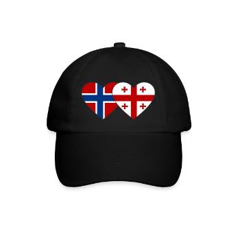 Norway Georgia Flag Heart - Baseball Cap - black/black - Front