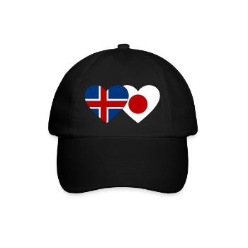 Iceland Japan Flag Heart - Baseball Cap - black/black - Front