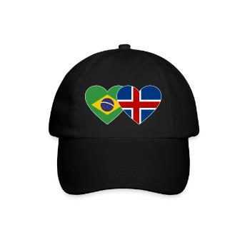 Brésil Islande Flag Coeur - Casquette classique - noir/noir - Devant