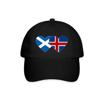 Scotland Iceland Flag Heart - Baseball Cap - black/black - Front