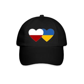 Pologne Ukraine Flag Coeur - Casquette classique - noir/noir - Devant