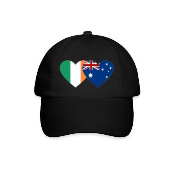 Ireland Australia Flag Heart - Baseball Cap - black/black - Front